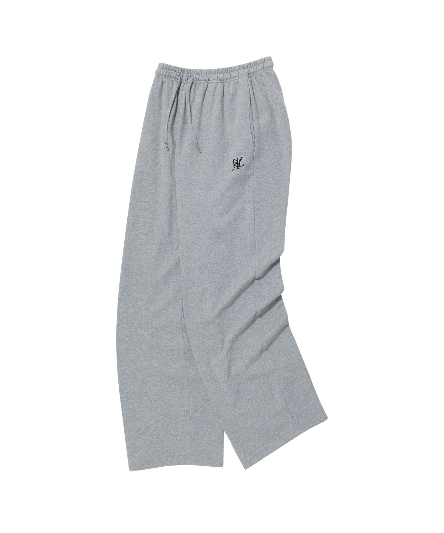 MUSINSA | WOOALONG Signature relax wide pants - GRAY