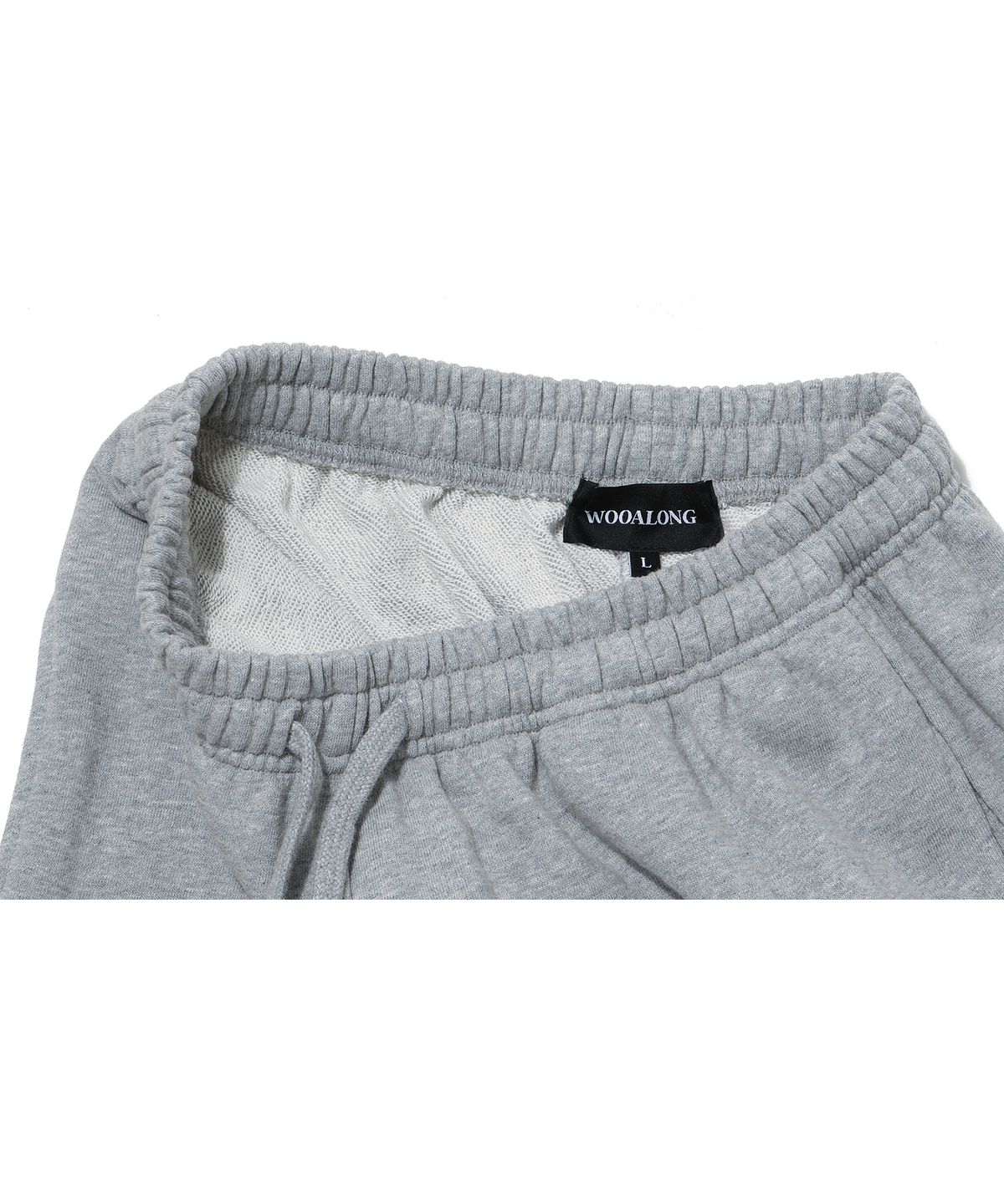 우알롱(WOOALONG) Signature relax wide pants - GREY
