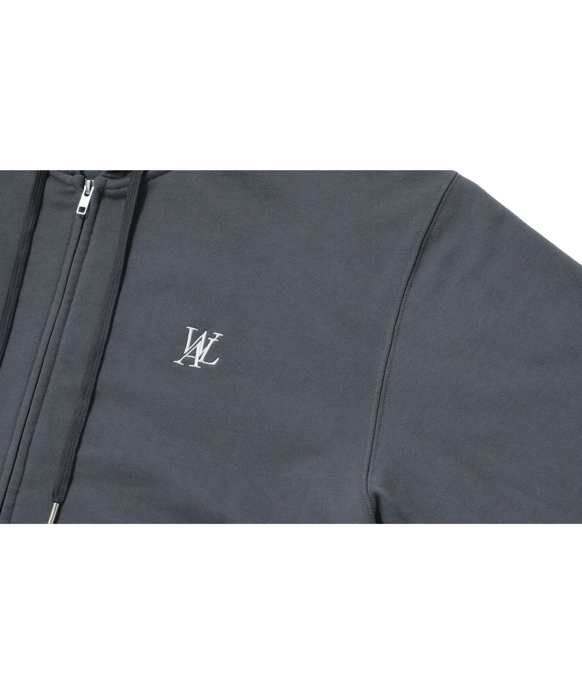 우알롱(WOOALONG) Signature hood zip-up - CHARCOAL