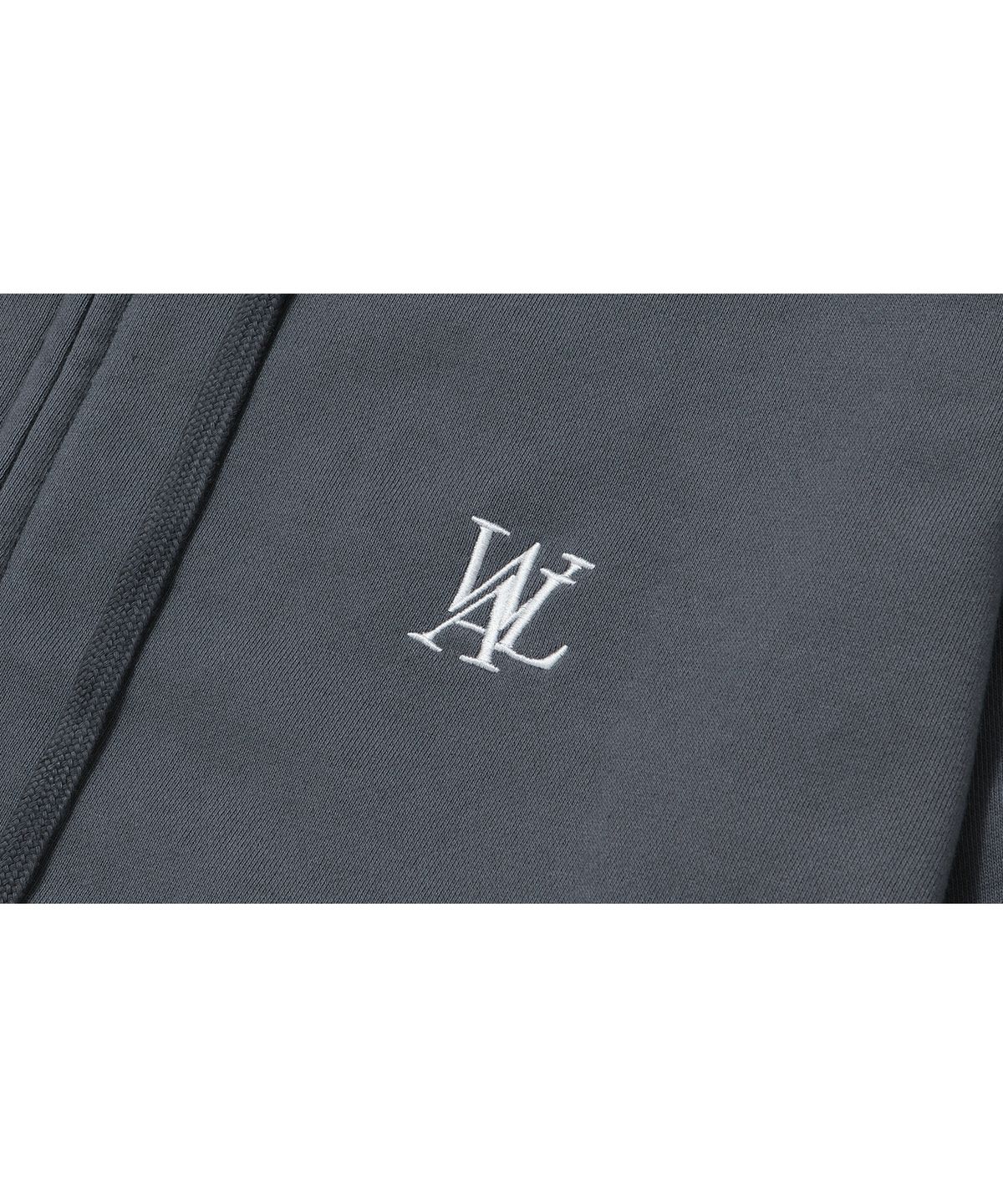 우알롱(WOOALONG) Signature hood zip-up - CHARCOAL