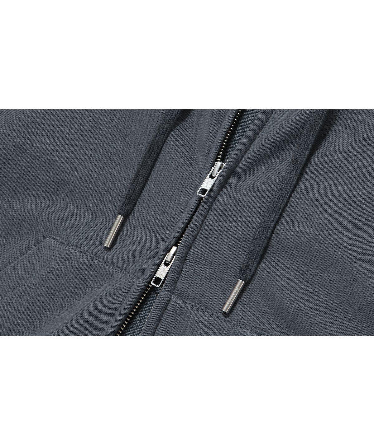 우알롱(WOOALONG) Signature hood zip-up - CHARCOAL