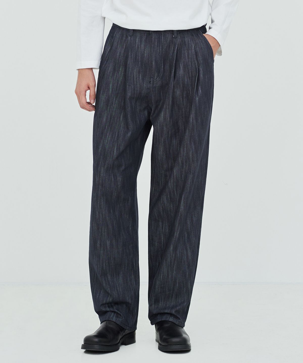 페이탈리즘(FATALISM) #0280 mer two tuck wide indigo blue