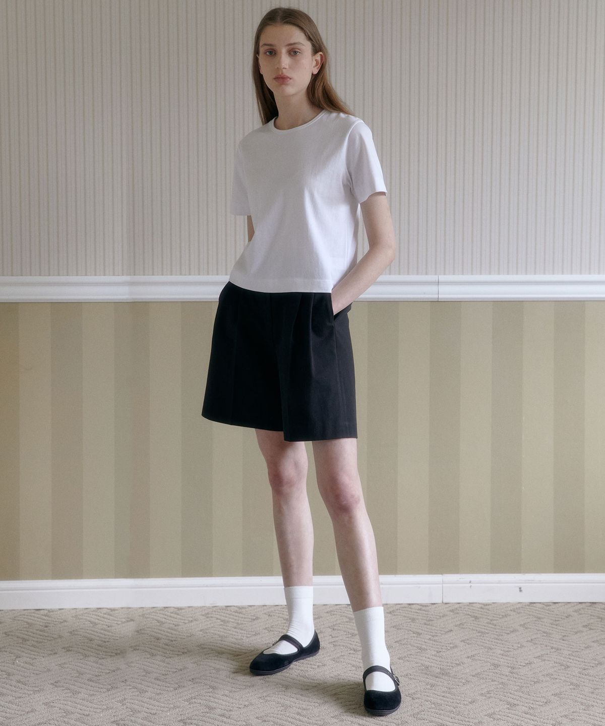 38컴온커먼(38COMEONCOMMON) Silket Essential T-Shirts (White)