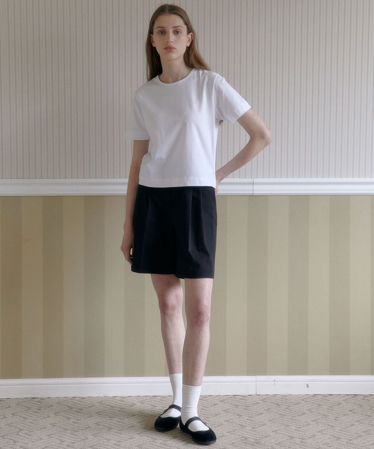 38컴온커먼(38COMEONCOMMON) Silket Essential T-Shirts (White)