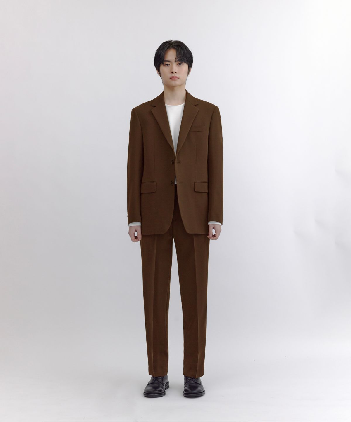 넌블랭크(NONBLANK) [SET UP] 세미 오버사이즈 핏 셋업 수트_BRICK
