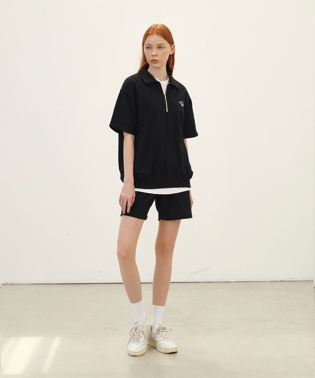 슈퍼서브(SUPERSUB) 하프 집업 반팔 스웻셔츠 쇼츠 세트 [4 Colors]