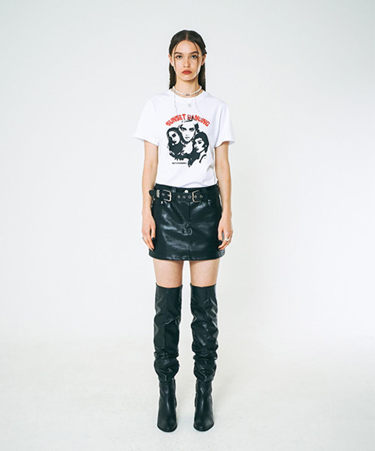 낫노잉(NOTKNOWING) Sunset Dancing T-SHIRT (WHITE)