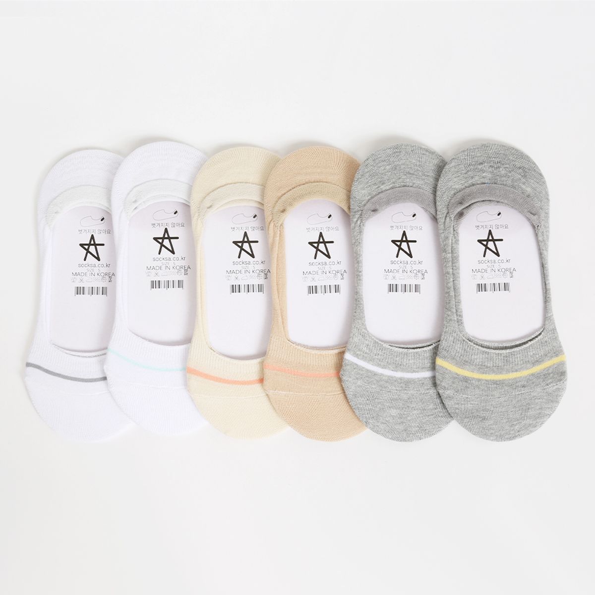 삭스에이(SOCKSA) [10PACK] 베이직 200N 원링글 더블밴드 리얼 페이크삭스 덧신