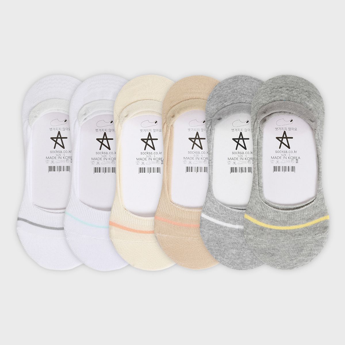 삭스에이(SOCKSA) [10PACK] 베이직 200N 원링글 더블밴드 리얼 페이크삭스 덧신