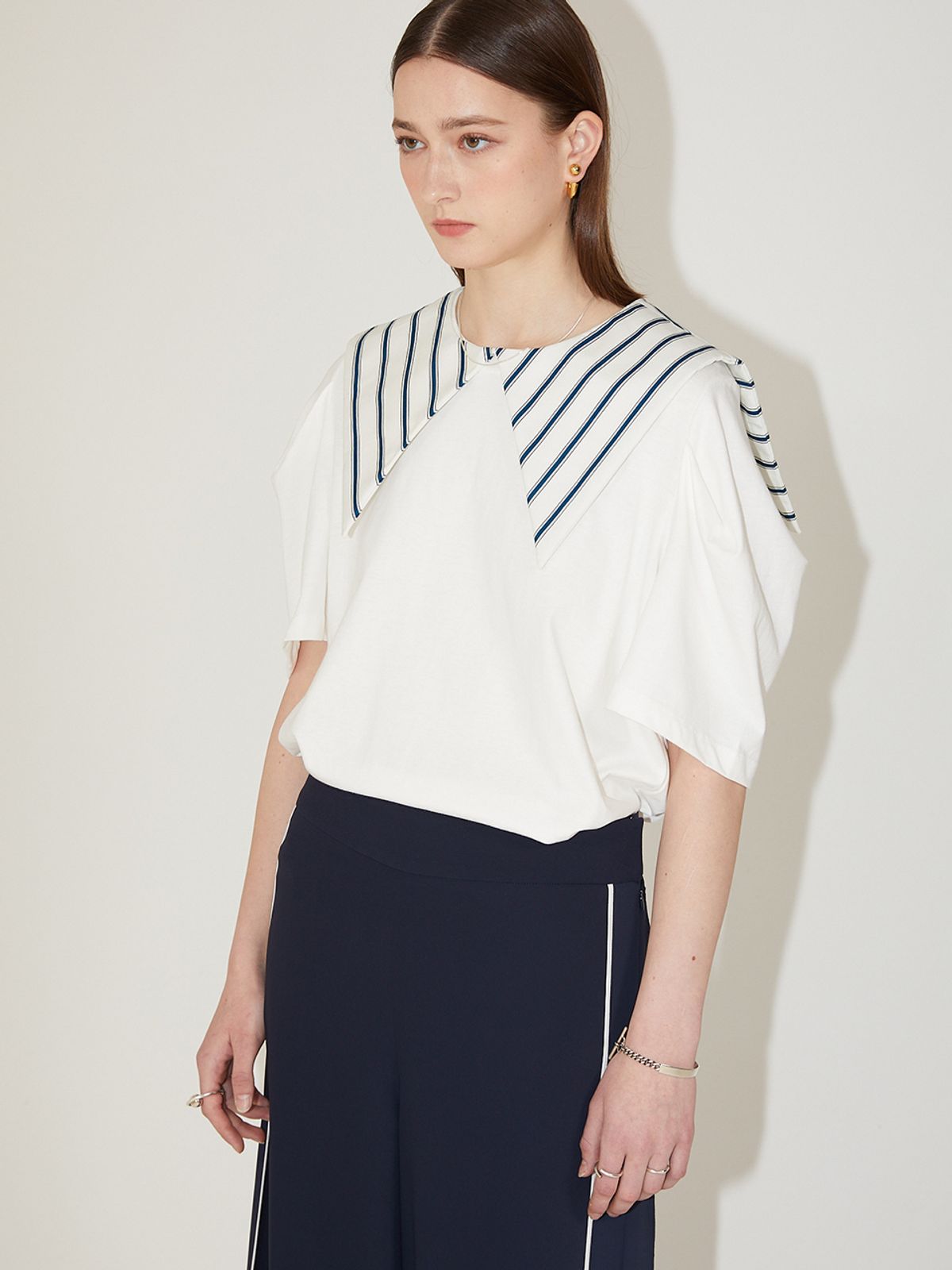 르이엘(LE YIEL) Wide Slit Pants_Navy 와이드 슬릿 팬츠_네이비