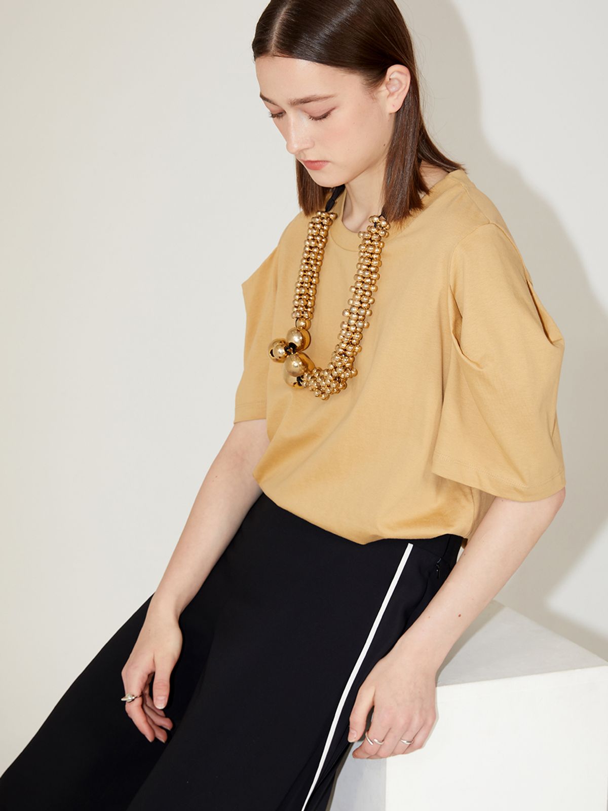르이엘(LE YIEL) Wide Slit Pants_Black 와이드 슬릿 팬츠_블랙