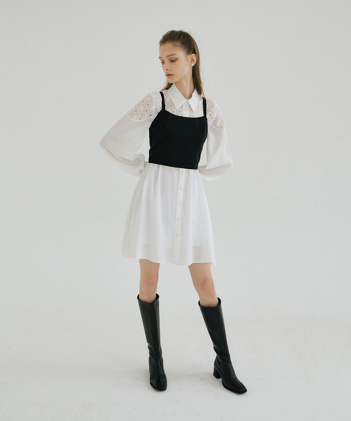 멀리온(MULLION) PUNCHING SHIRT DRESS