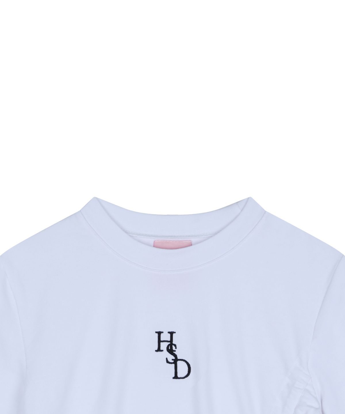 하이스쿨디스코(HIGH SCHOOL DISCO) HSD SYMBOL RIBBON POINT CROP TOP WHITE