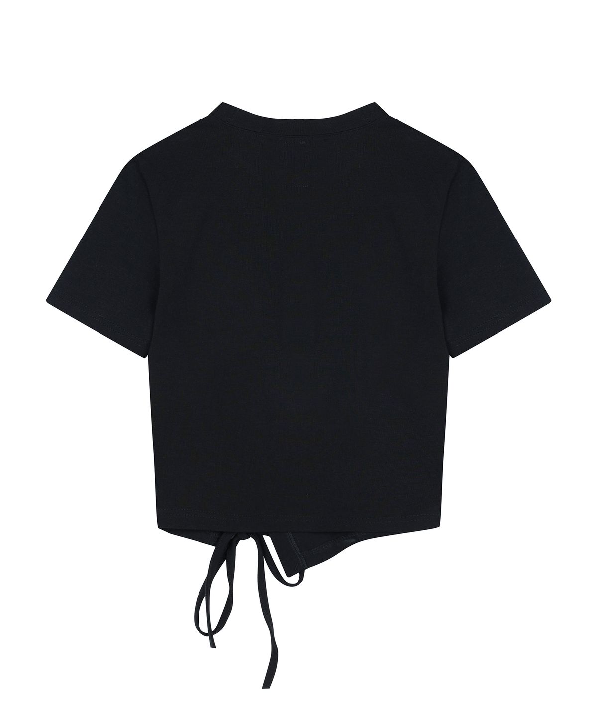 하이스쿨디스코(HIGH SCHOOL DISCO) HSD SYMBOL RIBBON POINT CROP TOP BLACK