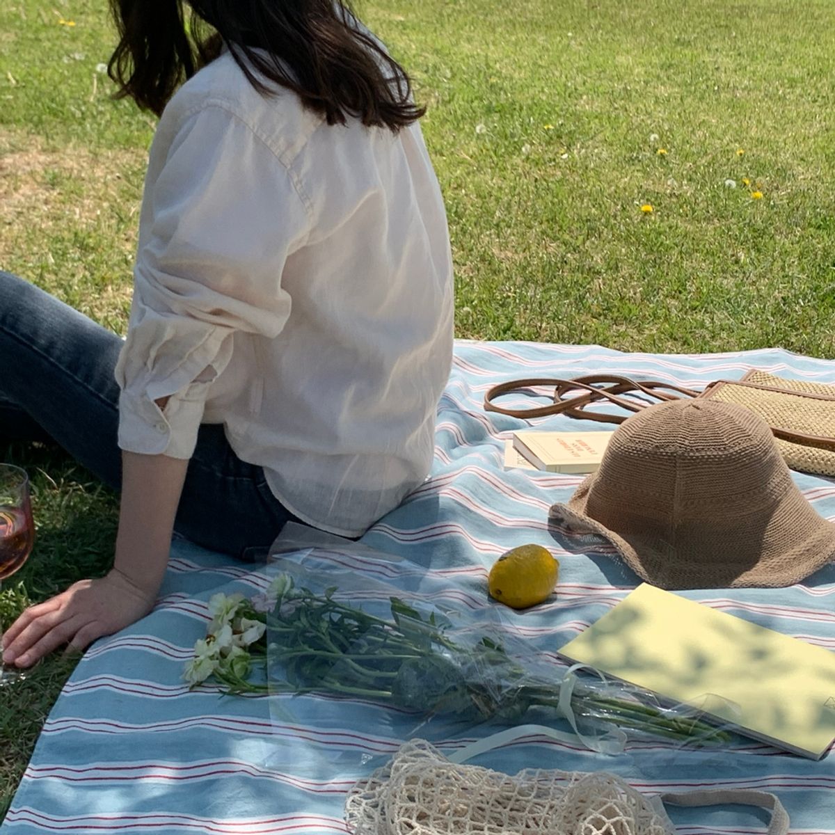 앨리건트 테이블(ELEGANT TABLE) 아멜리블루 피크닉&캠핑매트 2size 파우치포함