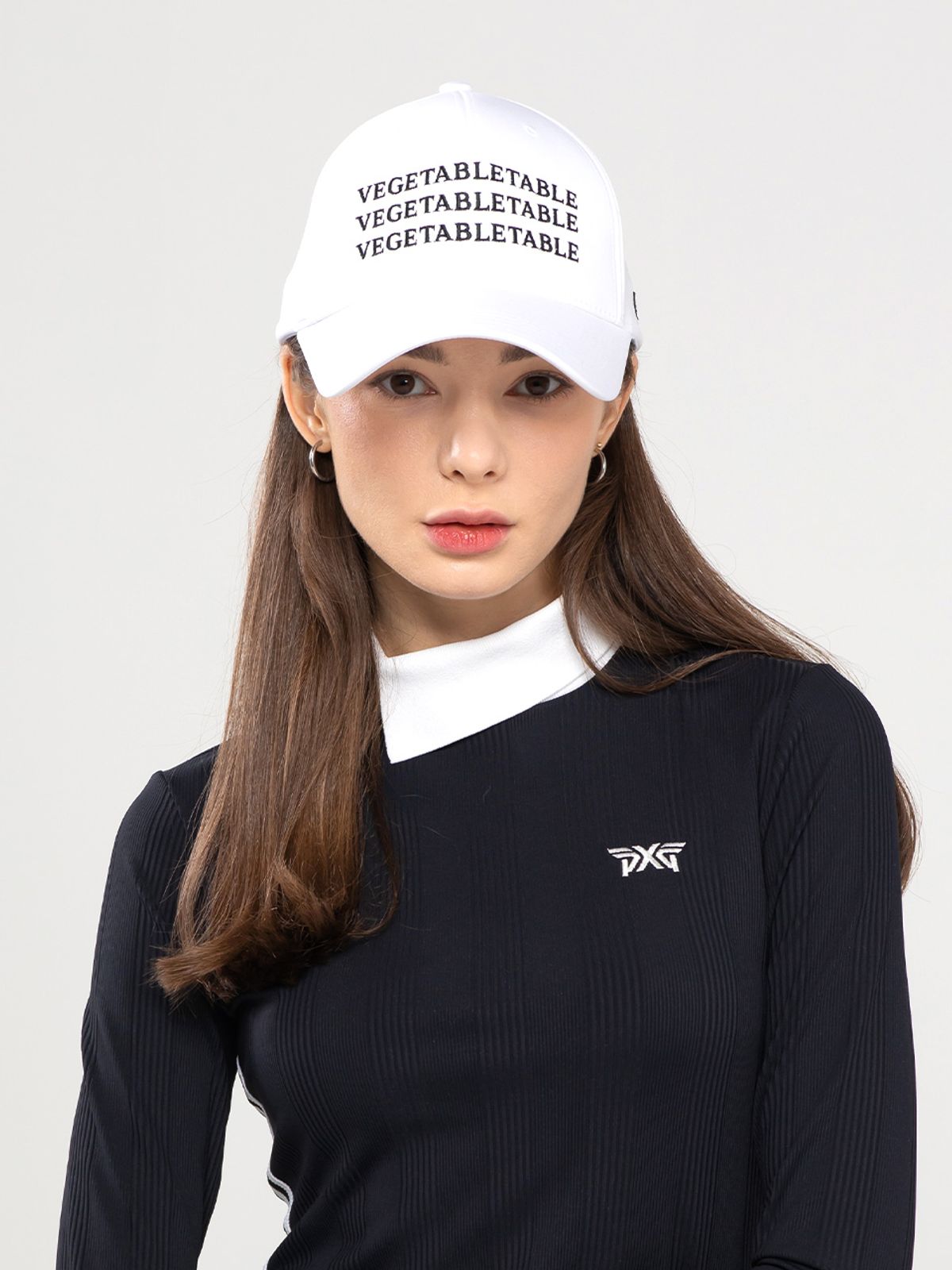 베지터블테이블(VEGETABLE TABLE) Vezimar Repeat Logo Golf Cap Black
