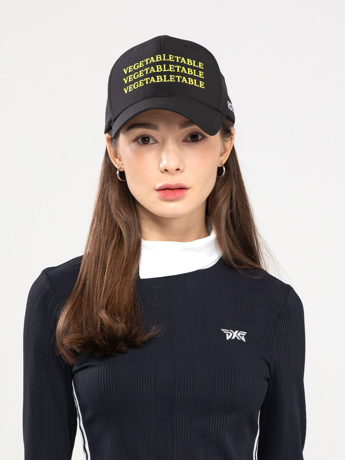베지터블테이블(VEGETABLE TABLE) Vezimar Repeat Logo Golf Cap Black