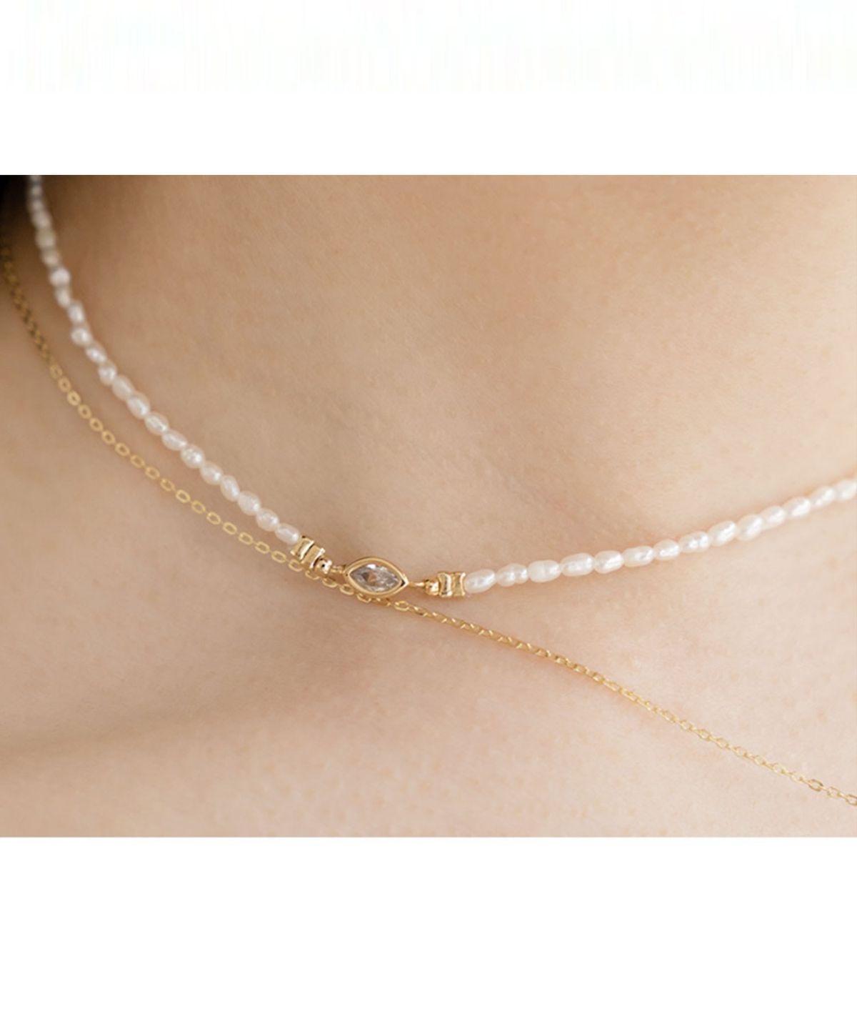 일레란느(ILLE LAN) Pearl Choker Necklace