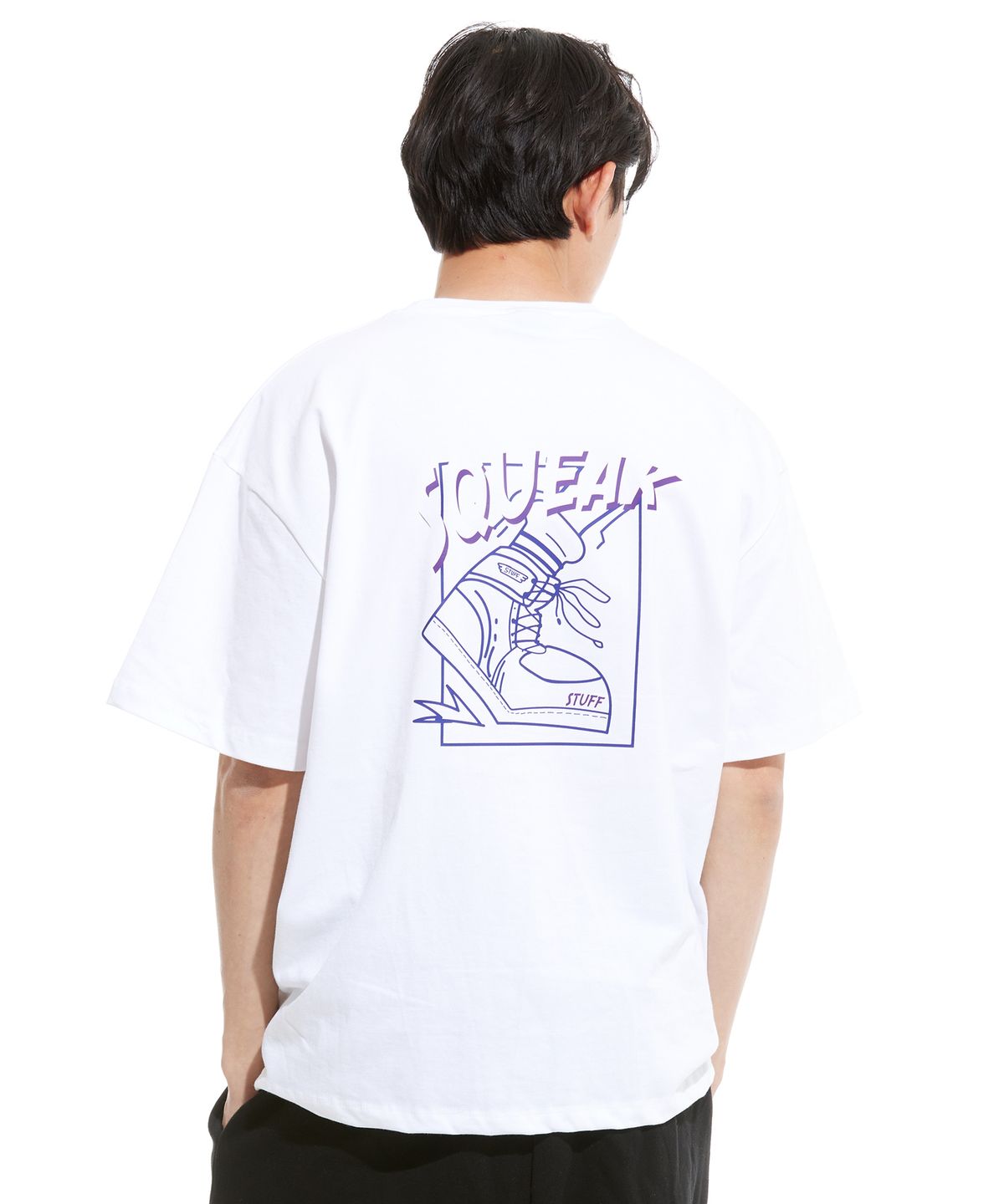 스터프(STUFF) 스퀵 헤비 반팔티 화이트