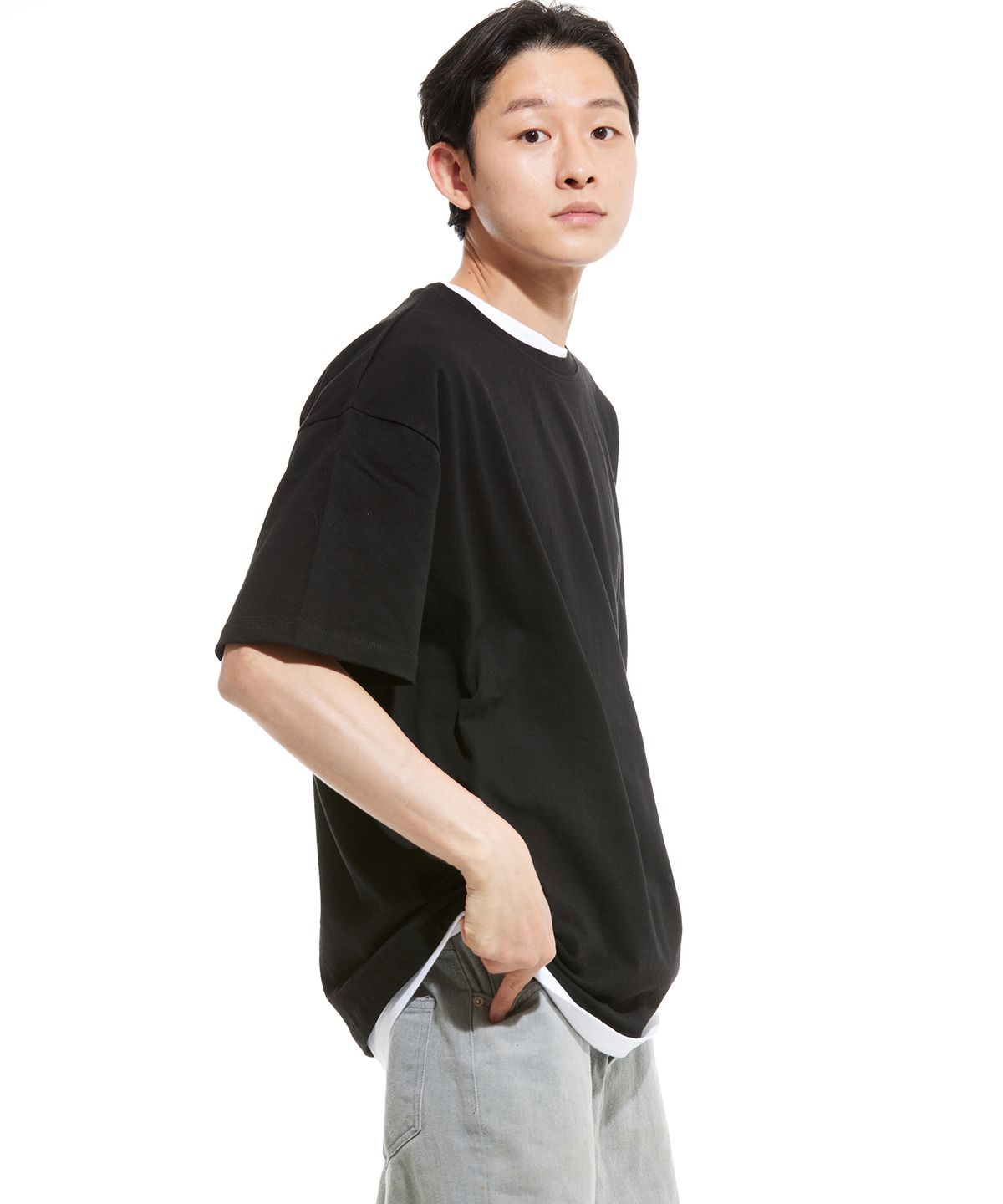 스터프(STUFF) 스퀵 헤비 반팔티 블랙