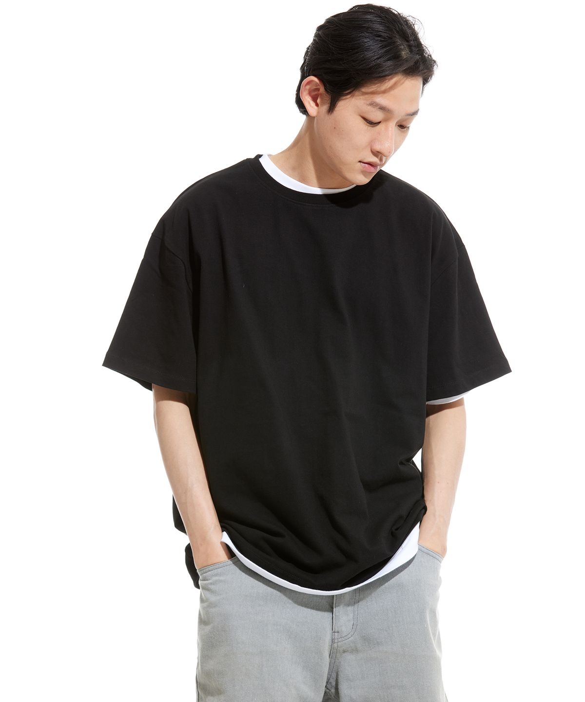스터프(STUFF) 스퀵 헤비 반팔티 블랙