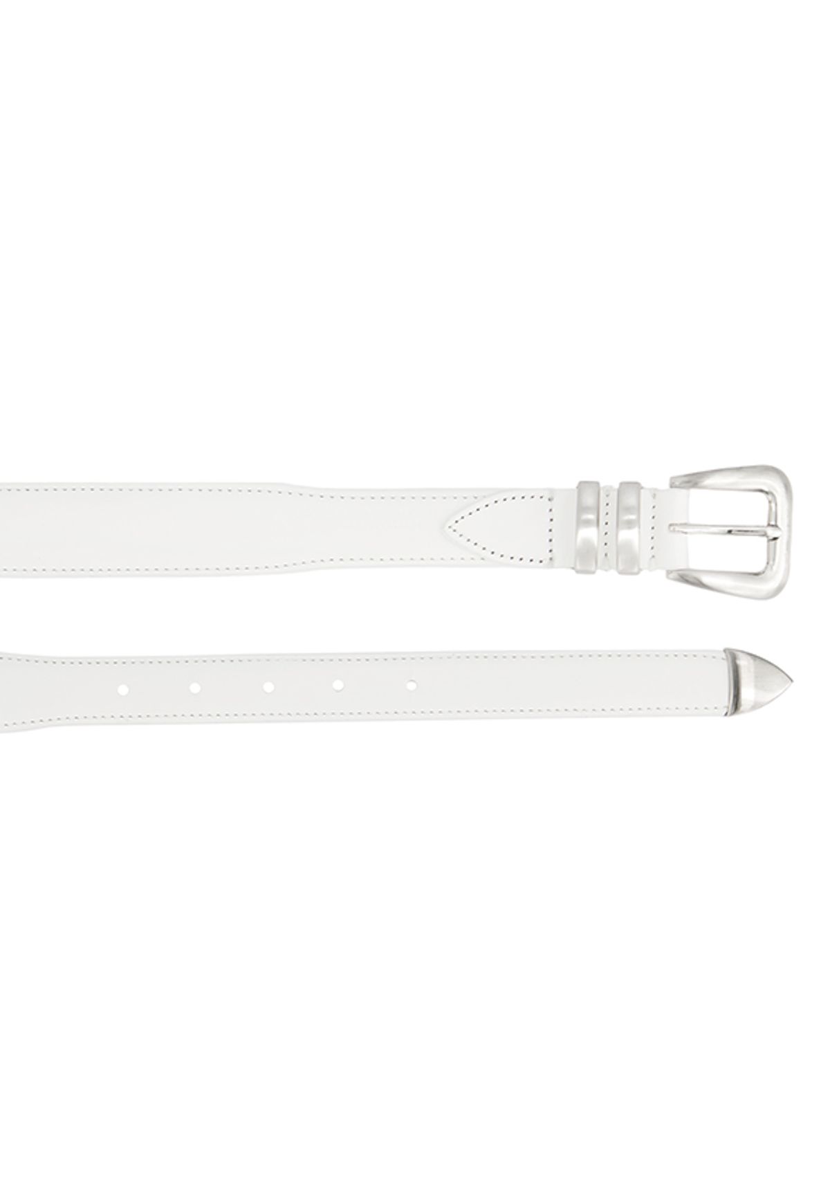 세비지(SAVAGE) 110 Leather Belt - White