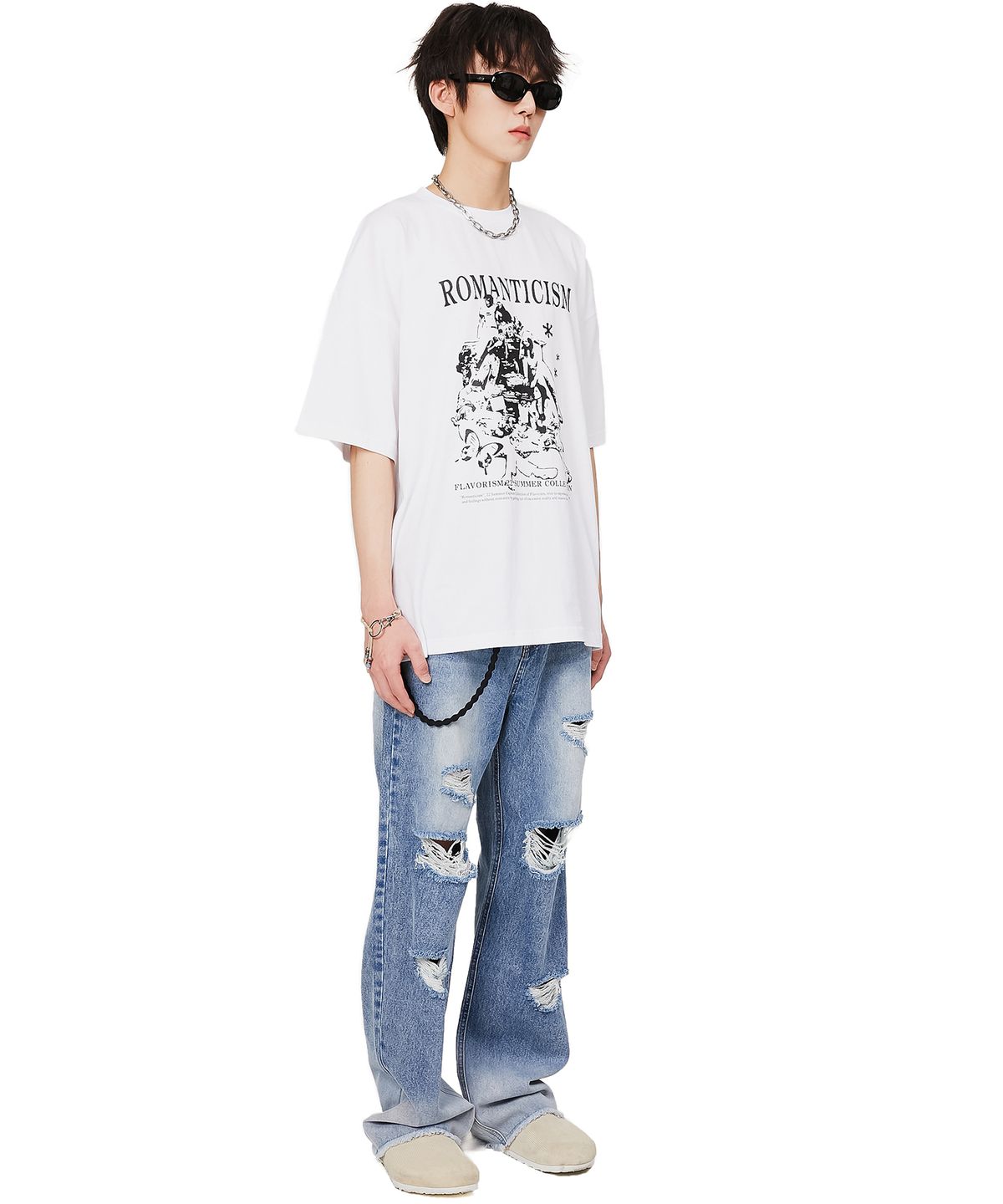 플레이버리즘(FLAVORISM) 그런지 디스트로이드 워시드 데님 팬츠 (TP0041-1)