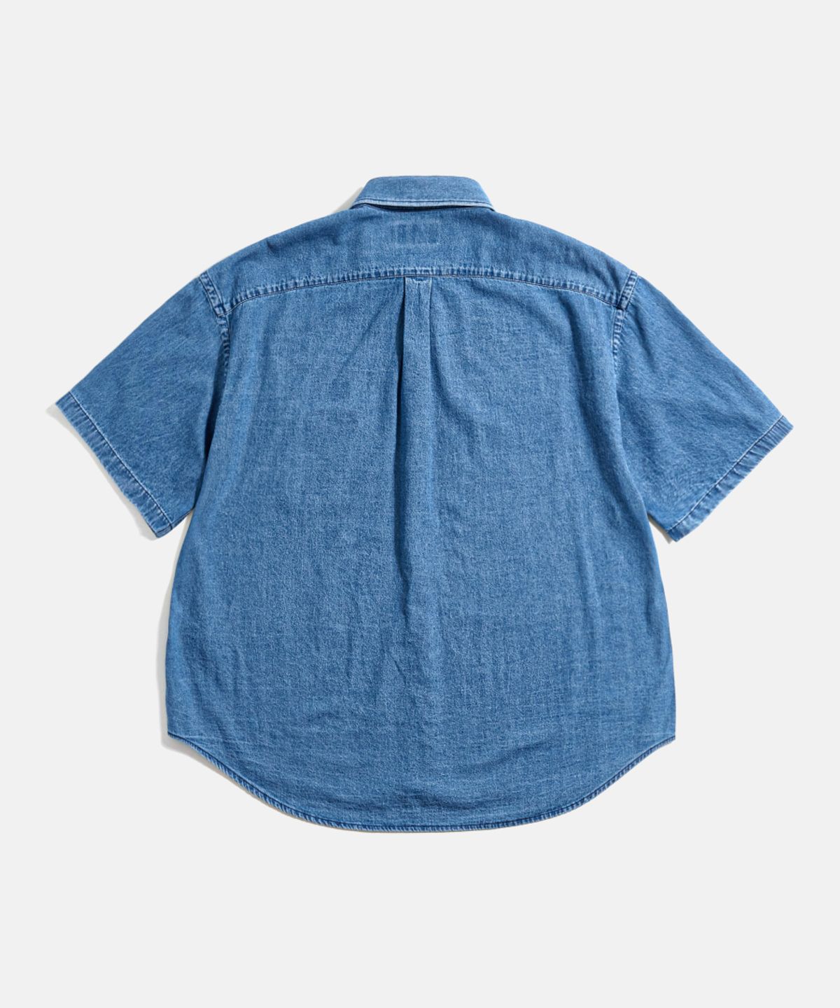 에스피오나지(ESPIONAGE) Crest Denim S/S Over Shirt Washed Indigo
