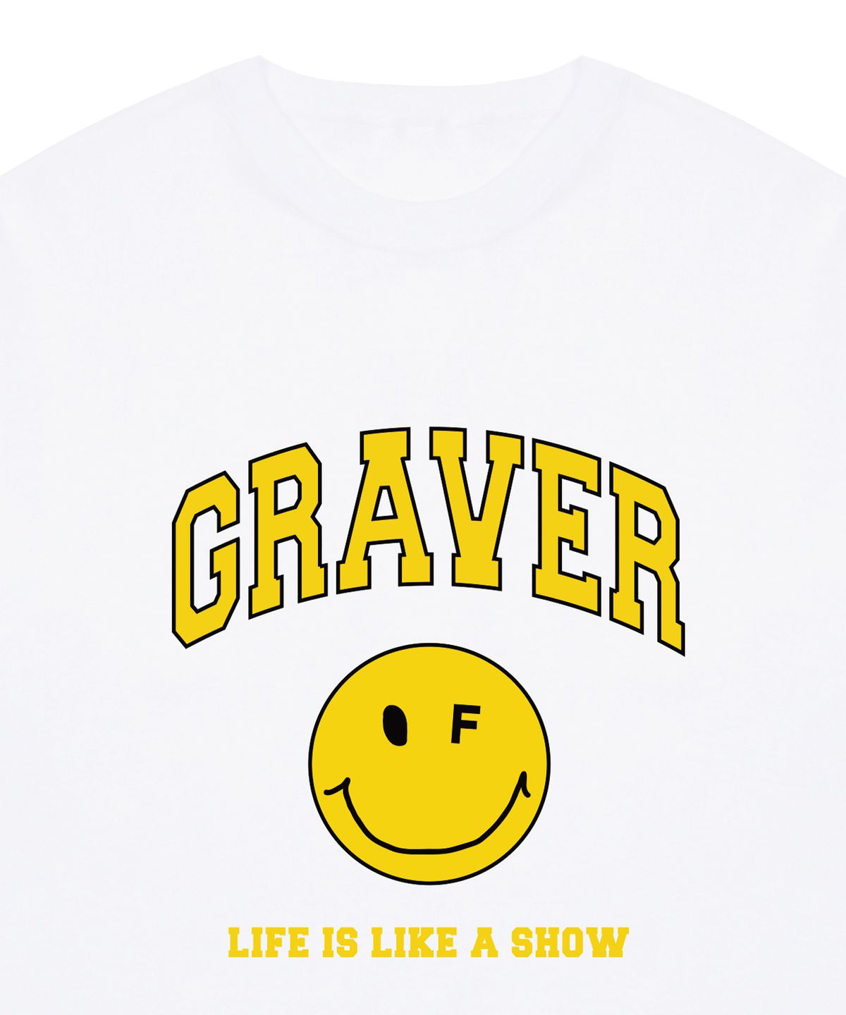 그레이버(GRAVER) [UNISEX]아치로고 라이프 도트스마일  반팔티_화이트