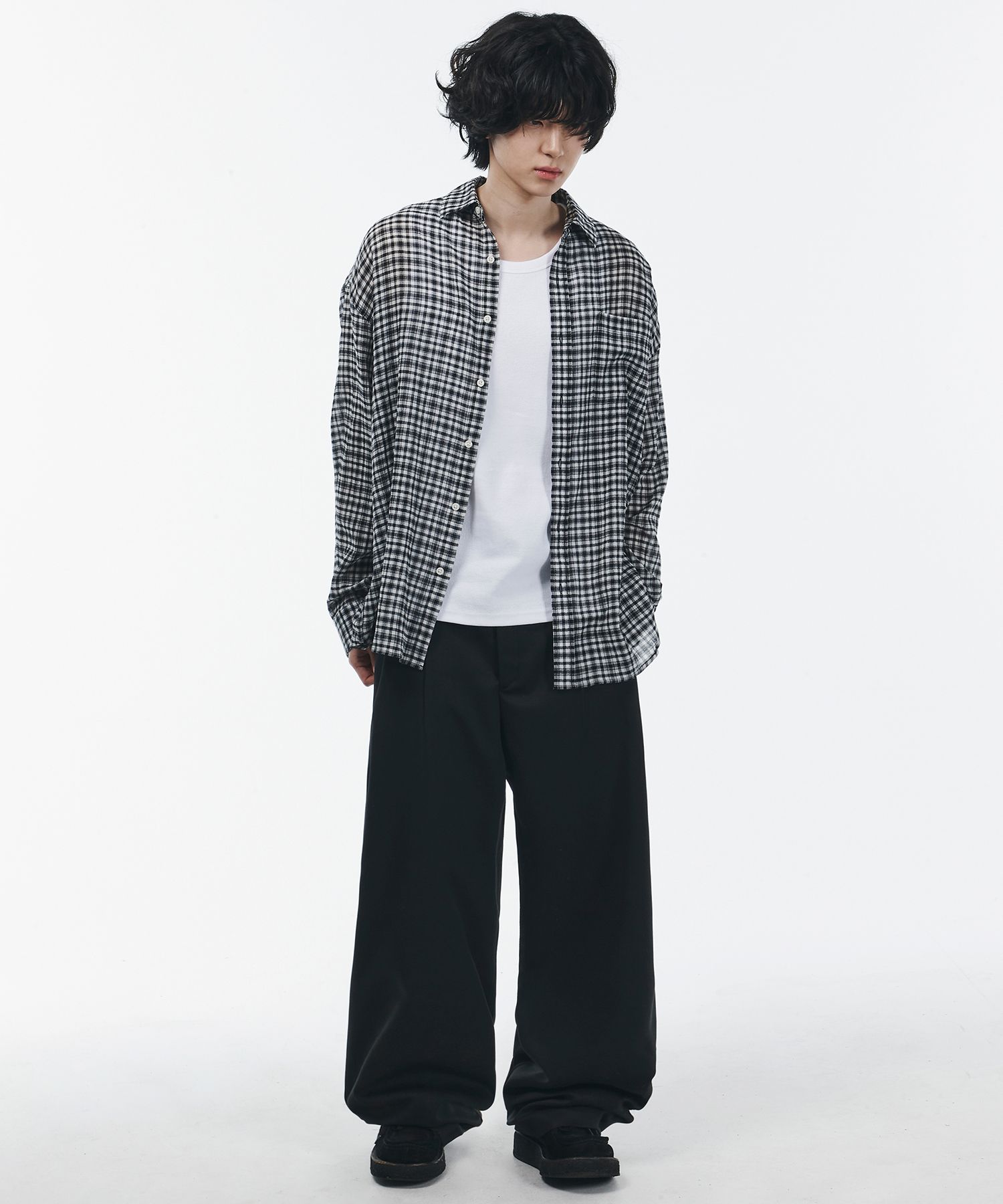 パンツ SIGNATURE Double tuck wide slacks black SSL-001 MUSINSA | SIGNATURE Summer Double Tuck Wide Slacks [Black]