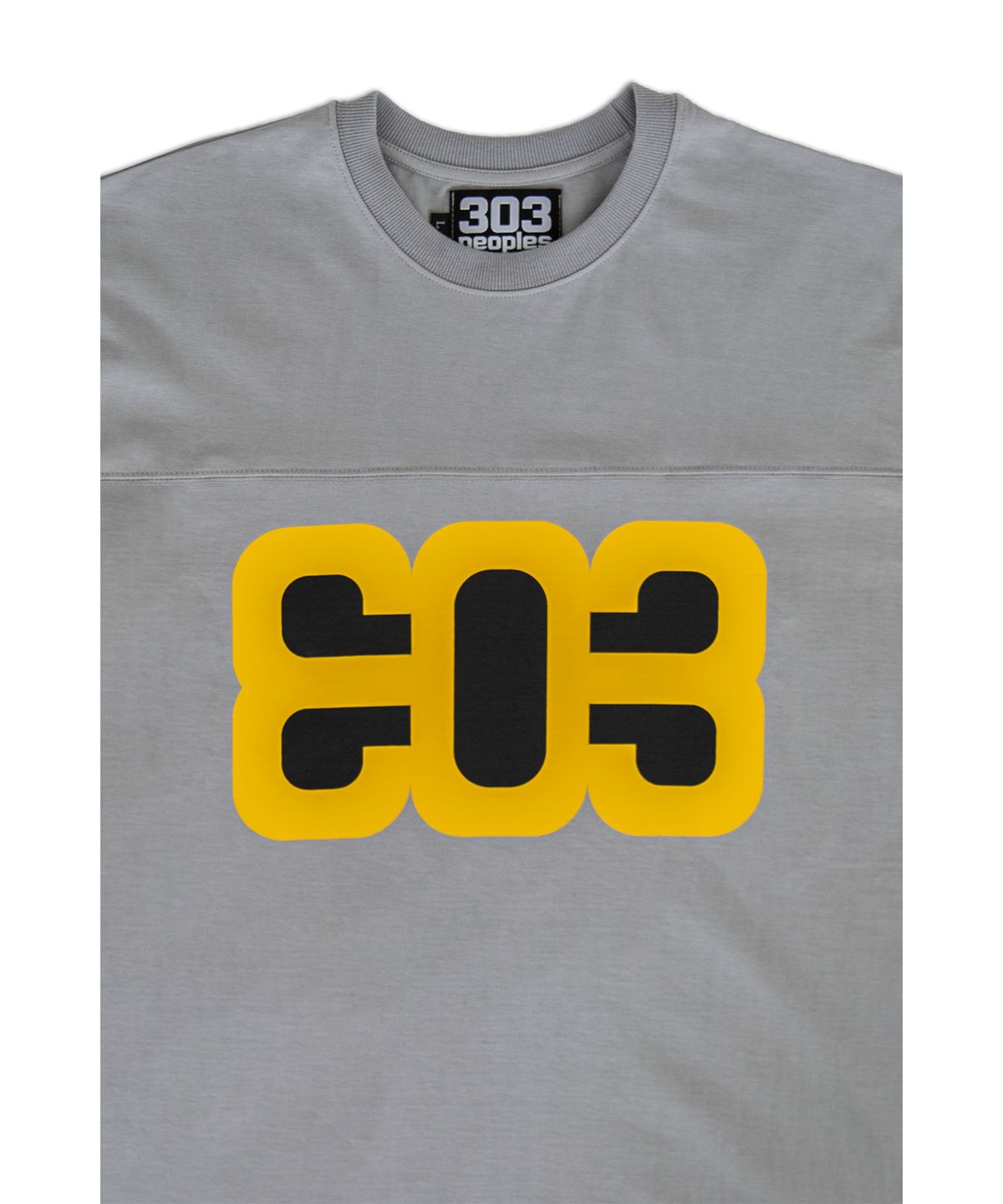 303피플즈(303PEOPLES) STS22008 빅로고 커팅 티셔츠 그레이