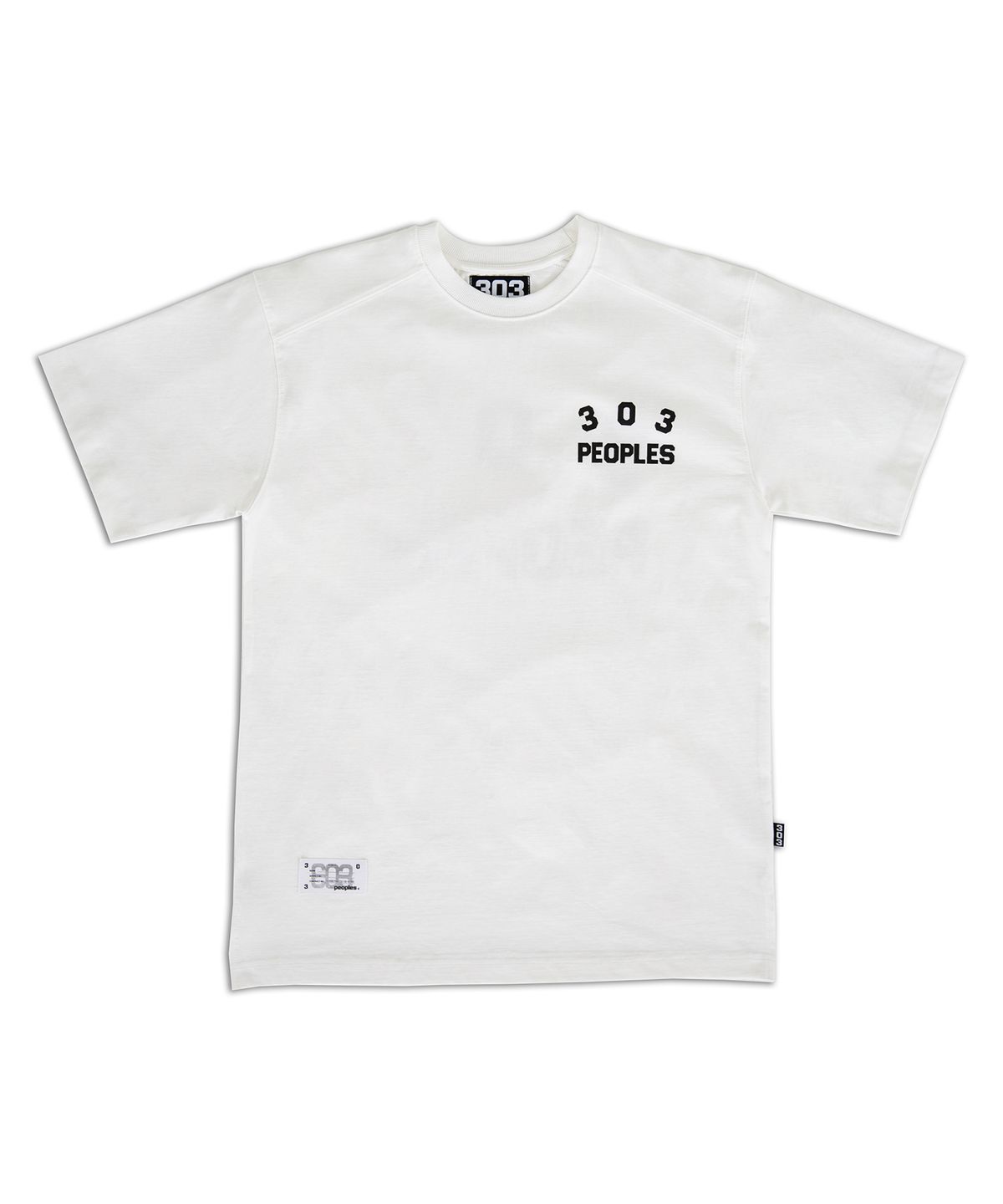 303피플즈(303PEOPLES) STS22010 에센셜 로고 티셔츠 화이트