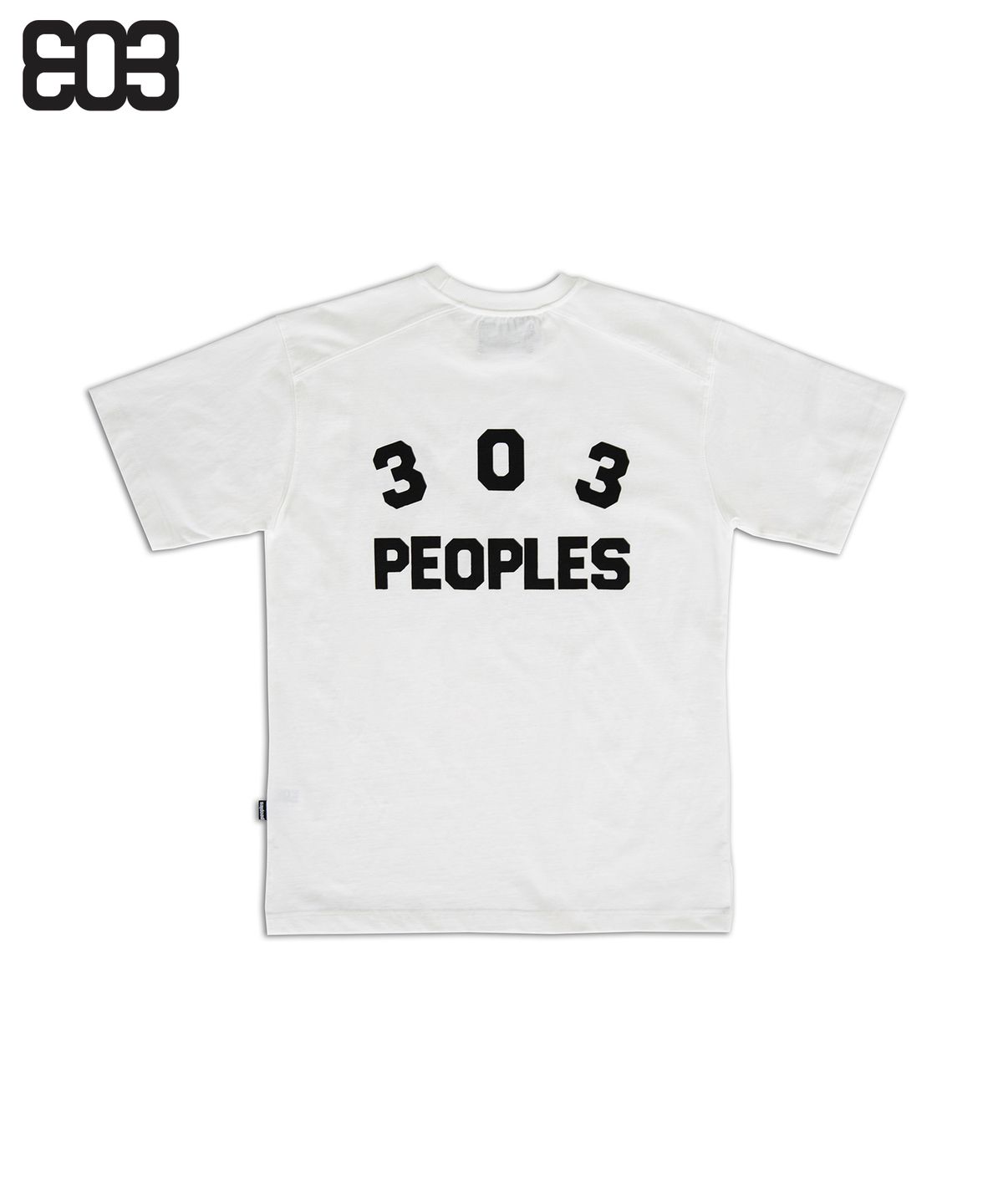 303피플즈(303PEOPLES) STS22010 에센셜 로고 티셔츠 화이트