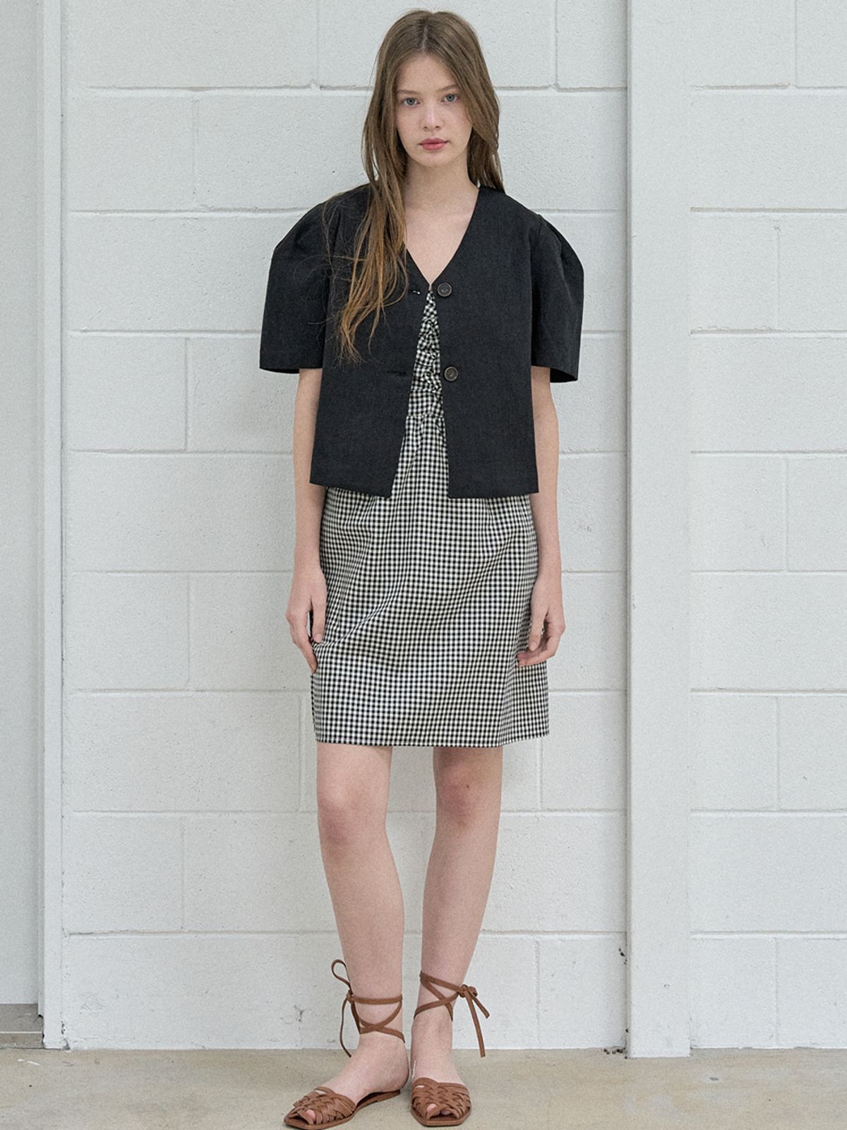 아방(AVANT-G) Two-Way Puff Blouse Jacket - Black