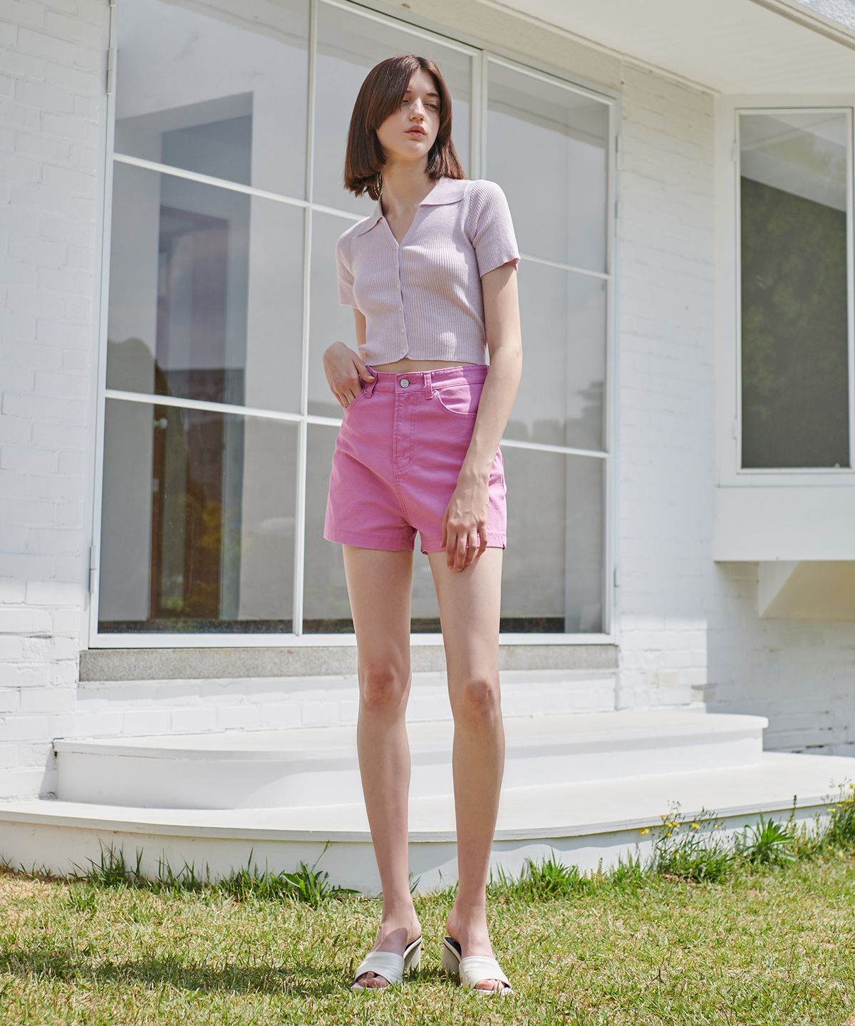 판도라핏(PANDORAFIT) [SHORT] Watery Jeans Pink