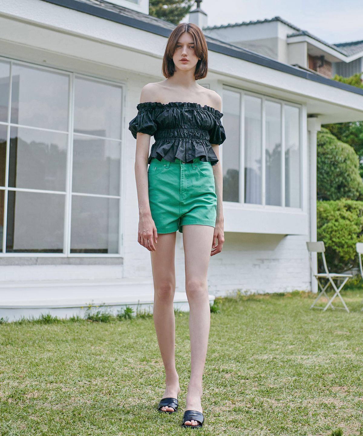 판도라핏(PANDORAFIT) [SHORT] Watery Jeans Mint