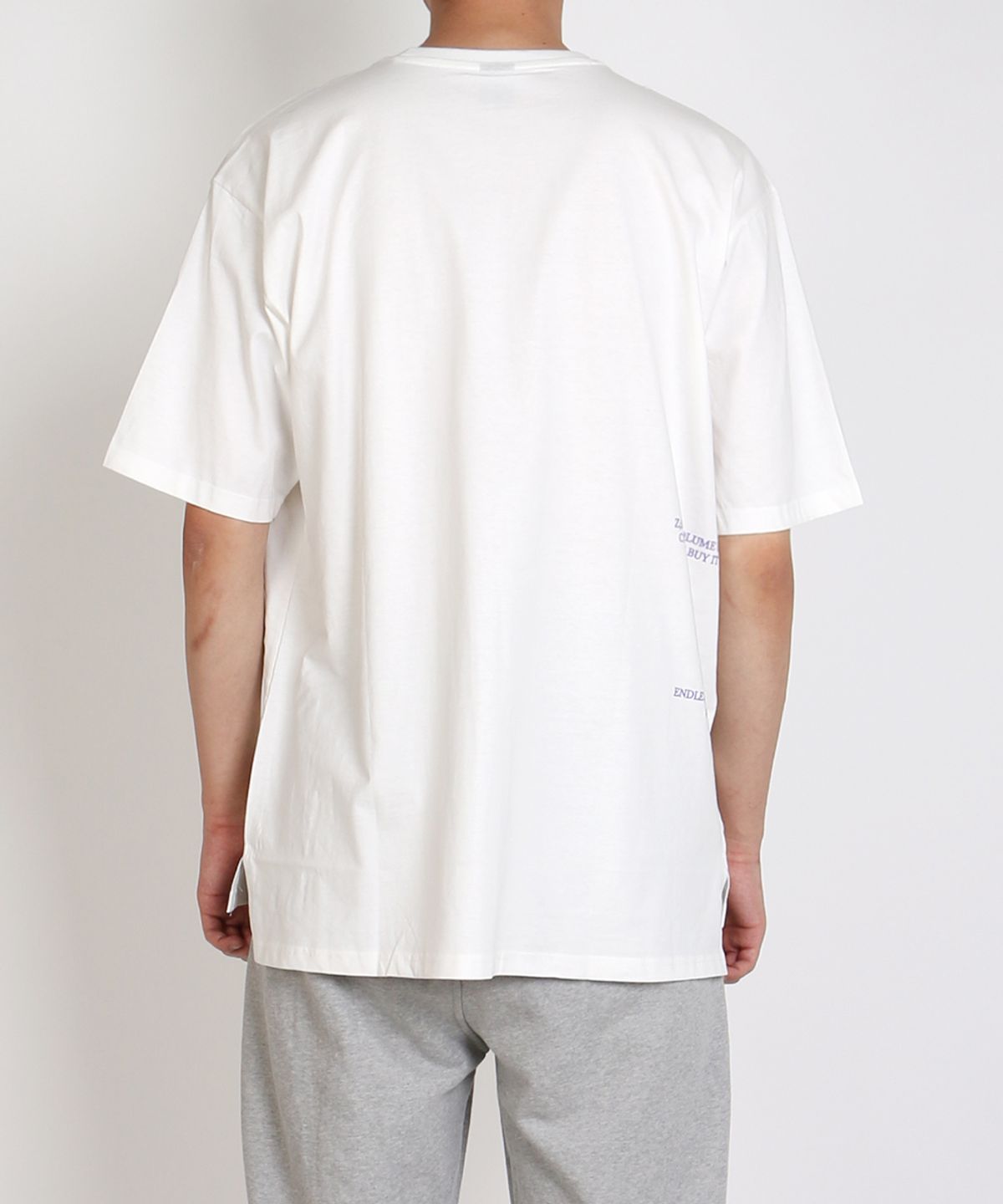 지블랙(ZBLACK) 100 오가닉 코튼 블랙홀 드로잉 프론트 그래픽 반팔티셔츠(white)