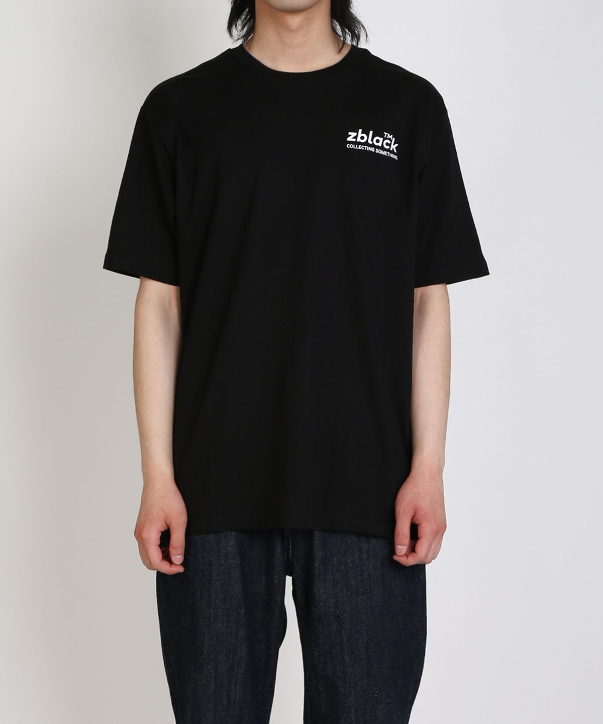 지블랙(ZBLACK) 100 오가닉 코튼 제트 플랜츠 레터링 반팔티셔츠(black)