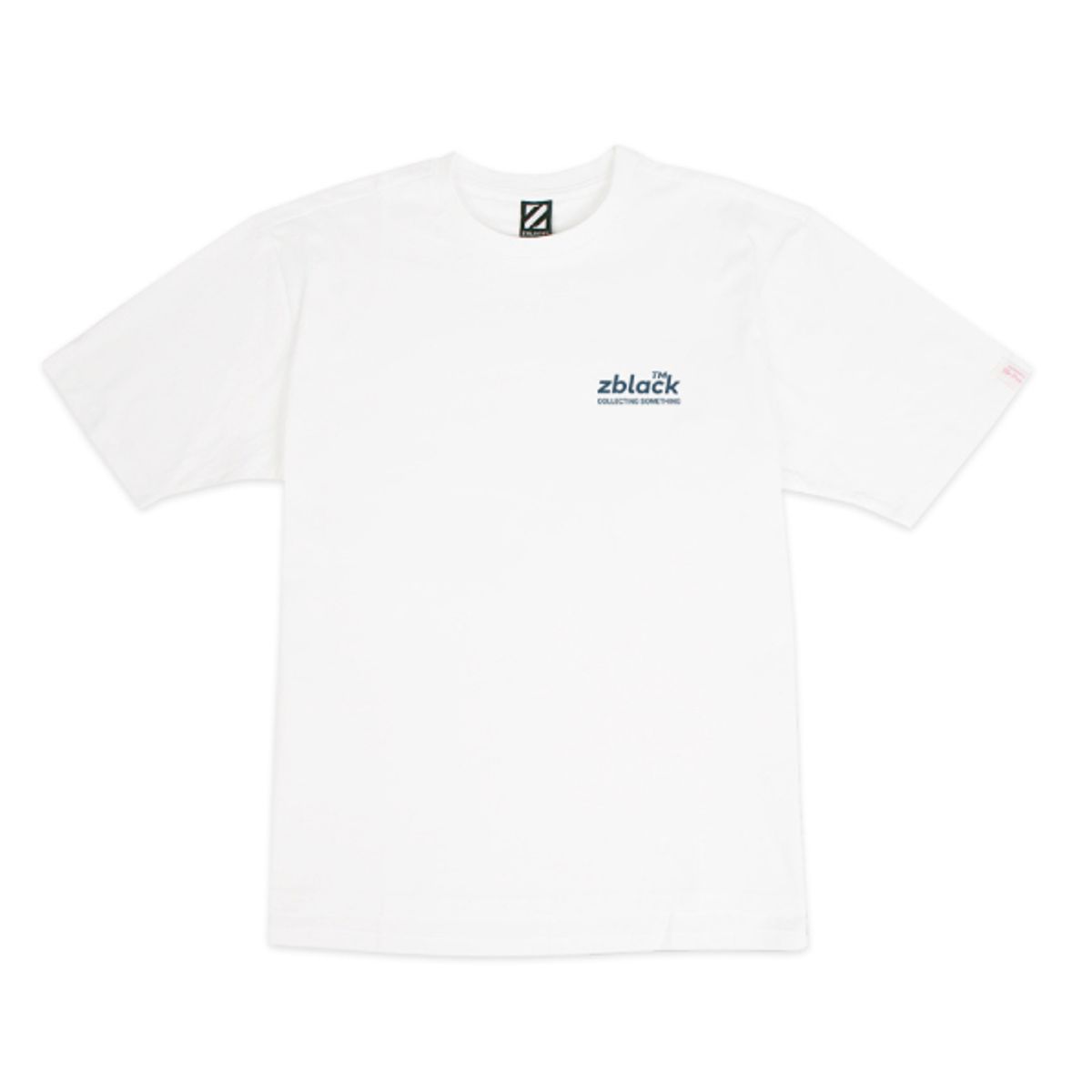 지블랙(ZBLACK) 100 오가닉 코튼 제트 플랜츠 레터링 반팔티셔츠(white_navy graphic)