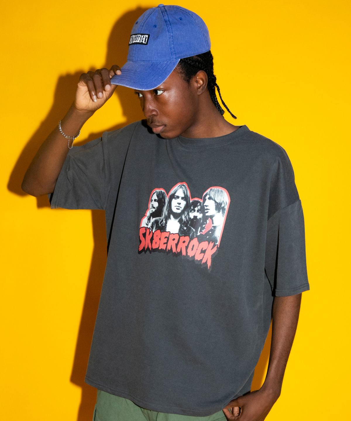 스케이터락(SK8ER ROCK) SK8 피그먼트 워싱 볼캡 블루