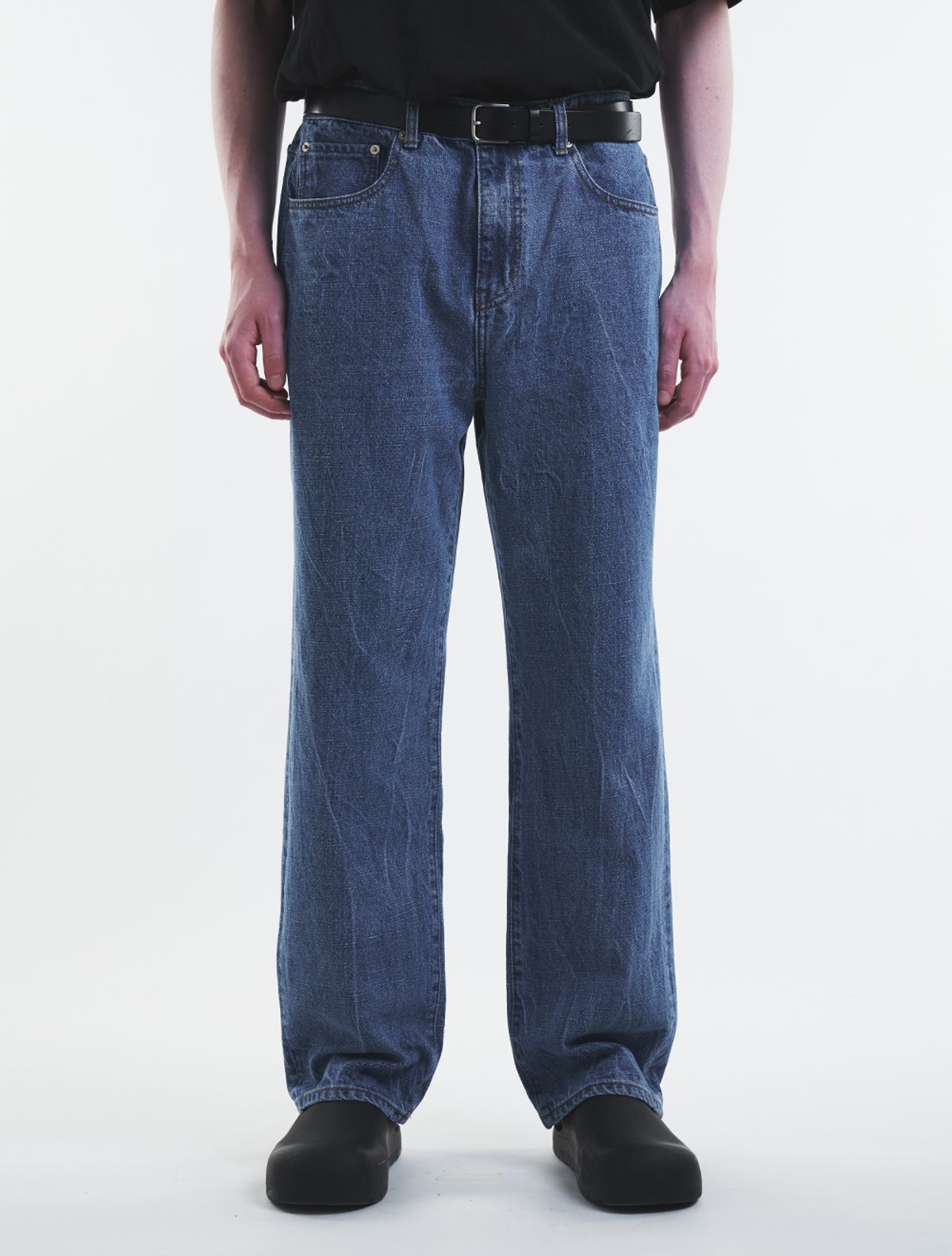 데호(DEHO) CREASE WASHED DENIM [Blue]