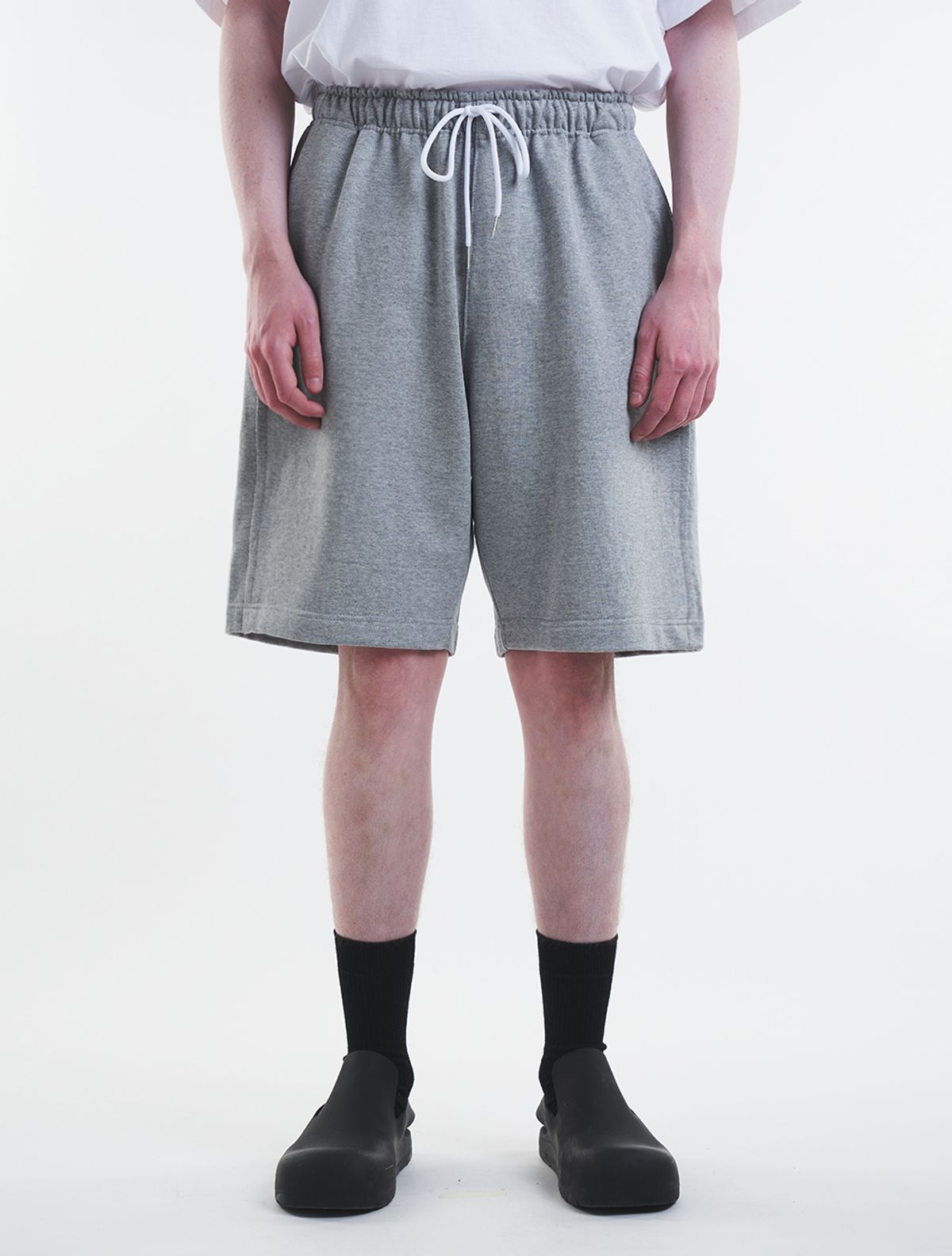 데호(DEHO) CUTTING SWEAT HALF PANTS [Gray]