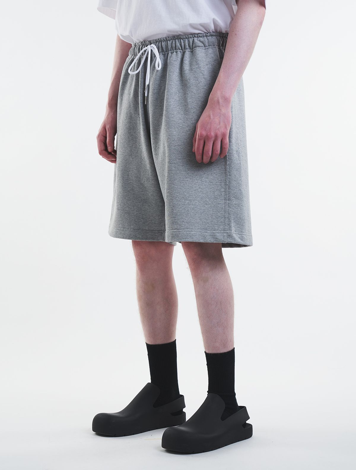 데호(DEHO) CUTTING SWEAT HALF PANTS [Gray]