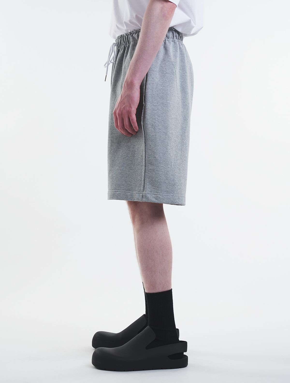 데호(DEHO) CUTTING SWEAT HALF PANTS [Gray]