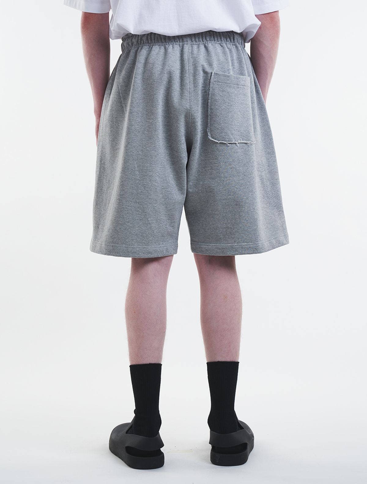 데호(DEHO) CUTTING SWEAT HALF PANTS [Gray]