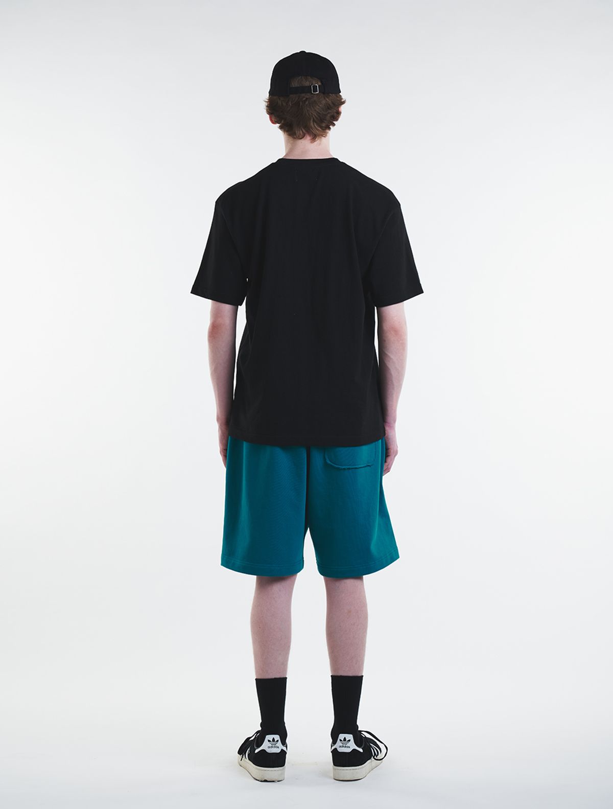 데호(DEHO) CUTTING SWEAT HALF PANTS [Blue]