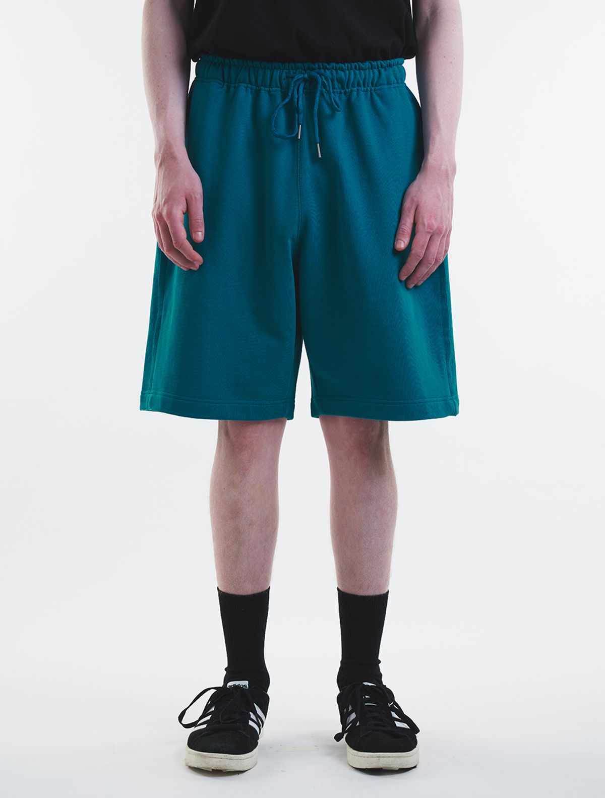 데호(DEHO) CUTTING SWEAT HALF PANTS [Blue]