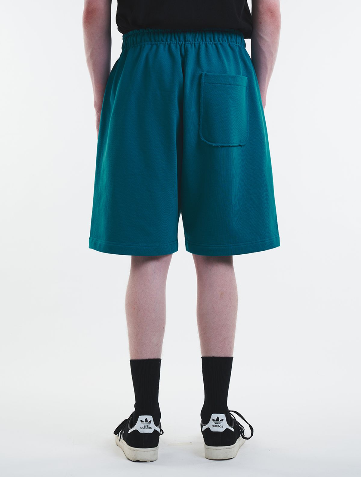 데호(DEHO) CUTTING SWEAT HALF PANTS [Blue]