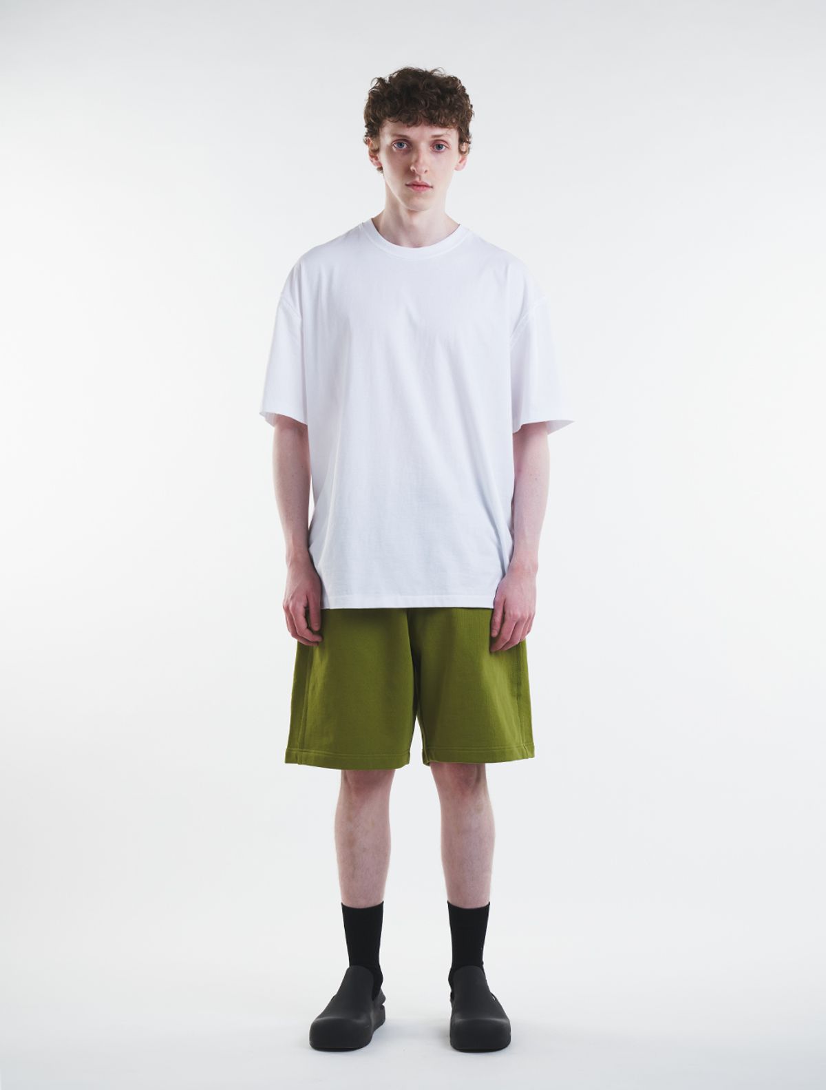 데호(DEHO) CUTTING SWEAT HALF PANTS [Green]