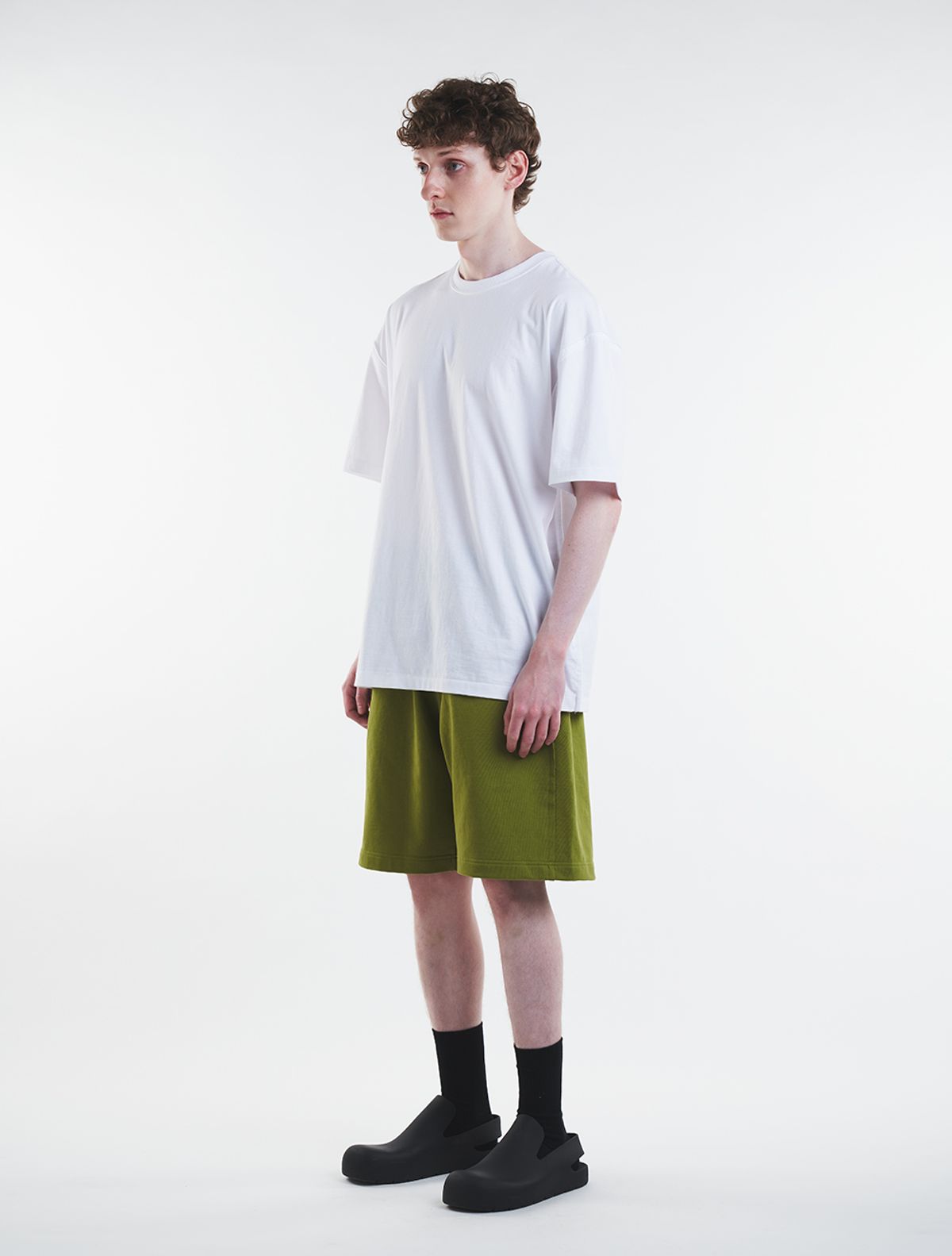 데호(DEHO) CUTTING SWEAT HALF PANTS [Green]